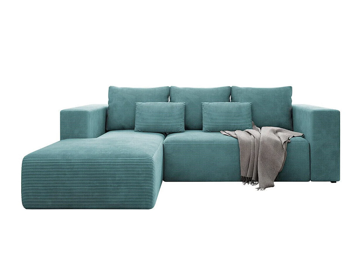 Canapé d'angle Arvada 116, Turquoise, Fonction de couchage, 26x16x9cm
