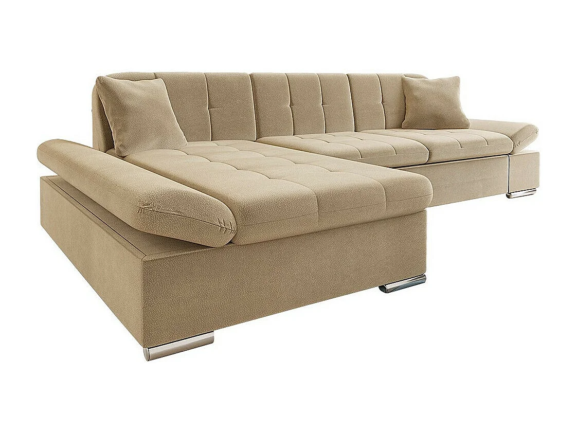 Sofá rinconero Comfivo 219, De color marrón claro, 278x161x76cm