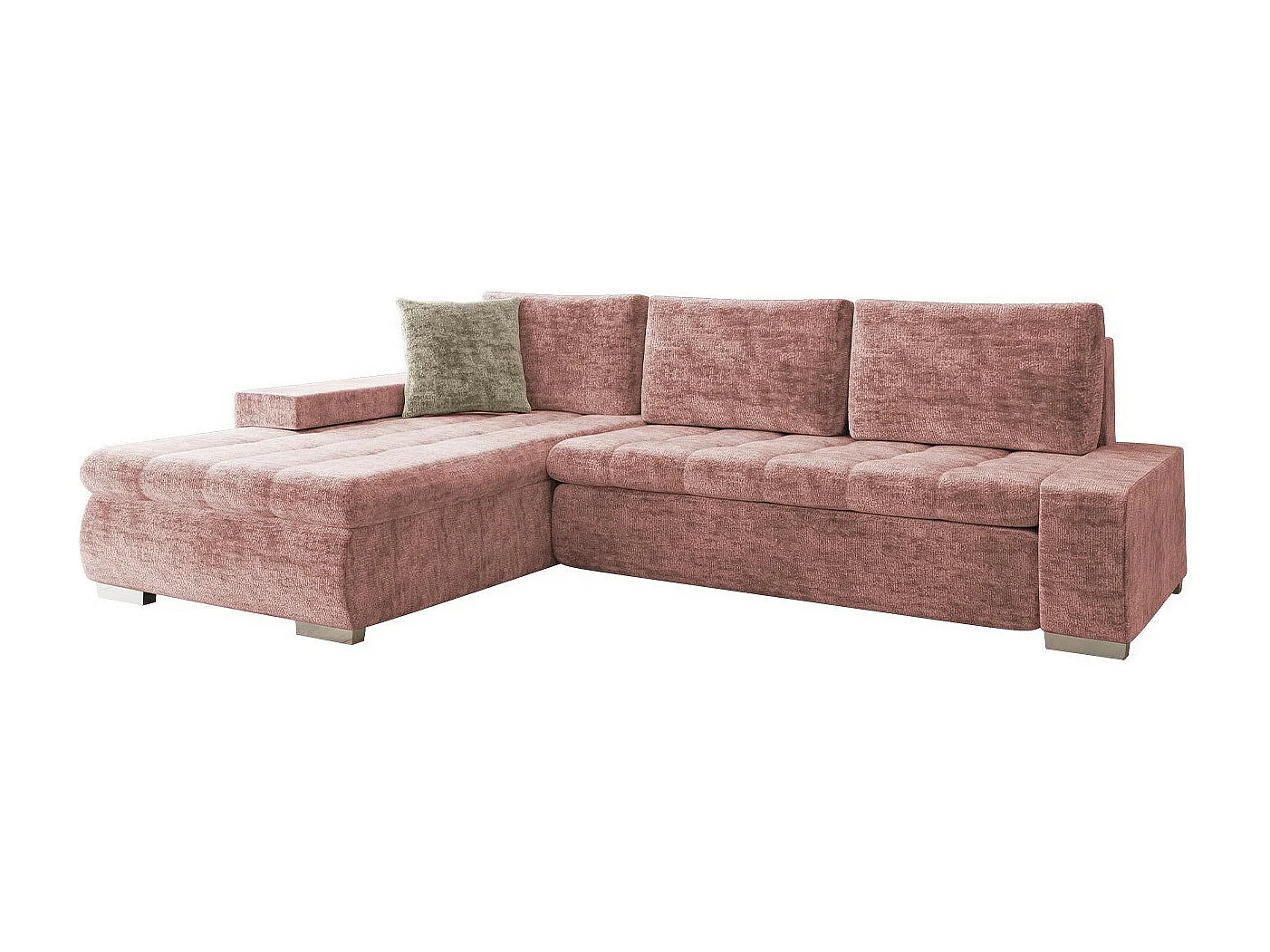 Sofá rinconero Comfivo 147, Rosa, Función de descanso, Almacenaje, 302x213x80cm