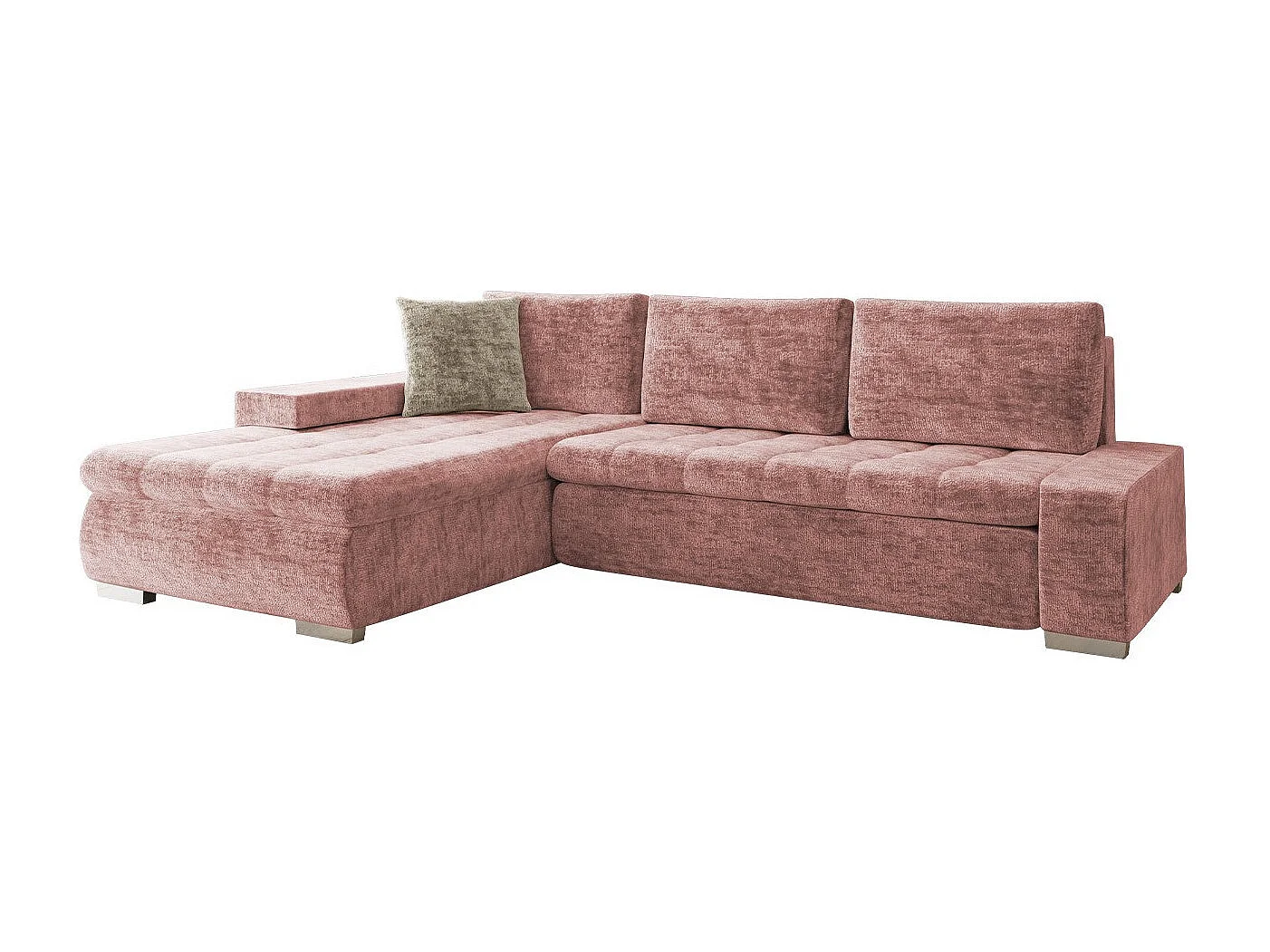 Sofá rinconero Comfivo 147, Rosa, Función de descanso, Almacenaje, 302x213x80cm