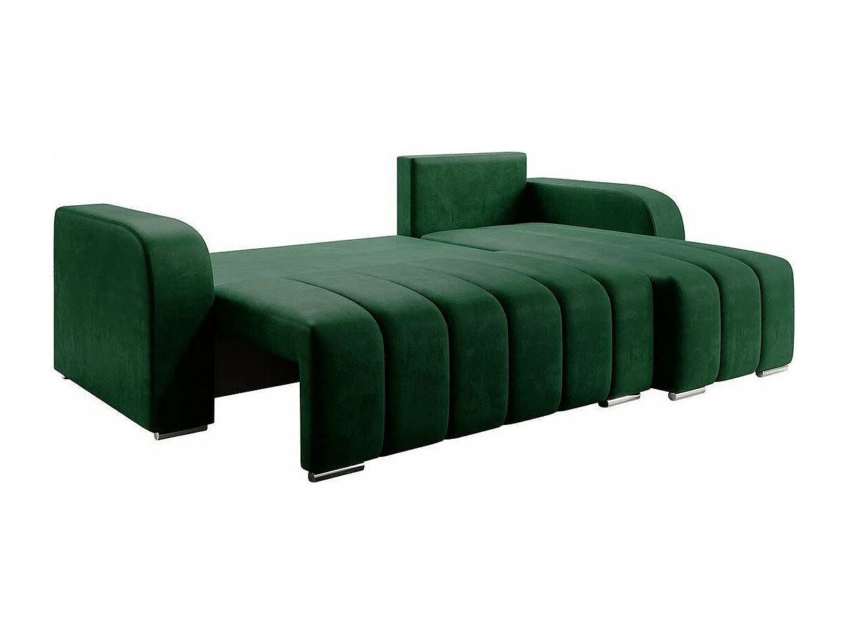 Canapé d'angle Muncie 107, Gris, Fonction de couchage, Boîte de literie, 244x147x86cm