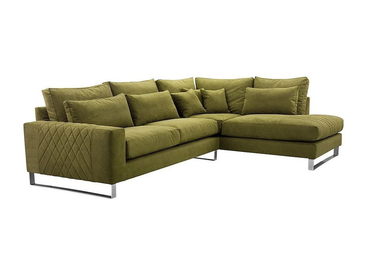 Canapé d'angle Kingsport 112, Vert, 314x224x90cm