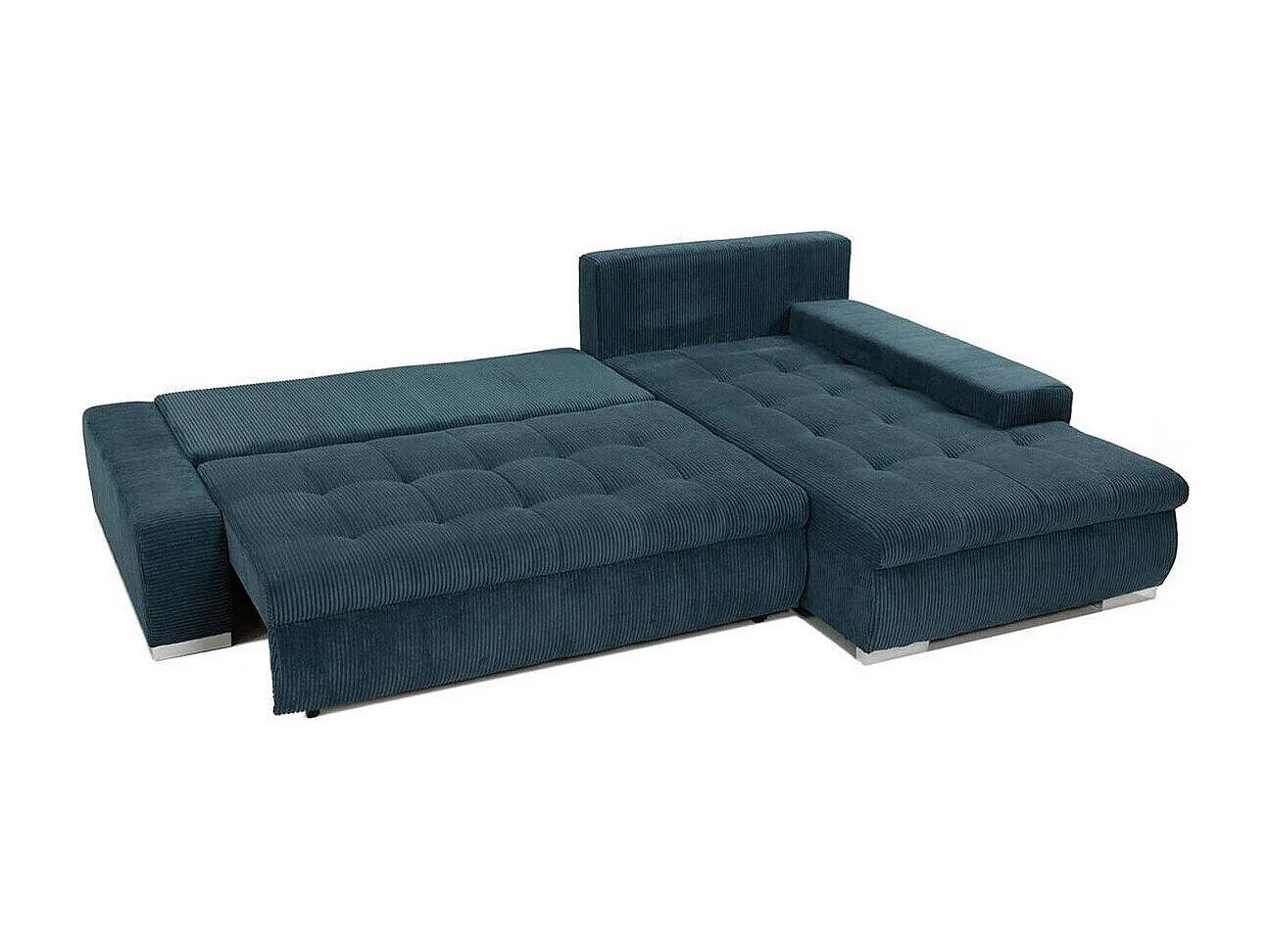 Sofá rinconero Comfivo 112, Negro, Función de descanso, Almacenaje, 265x185x85cm