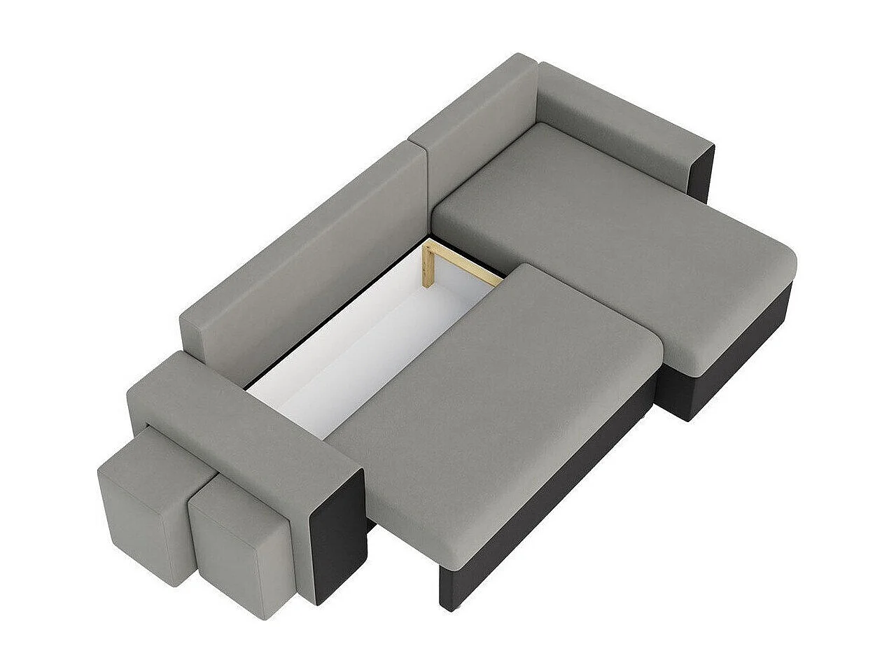 Sofá rinconero Memphis 124, Marrón, Función de descanso, Almacenaje, 256x139x80cm