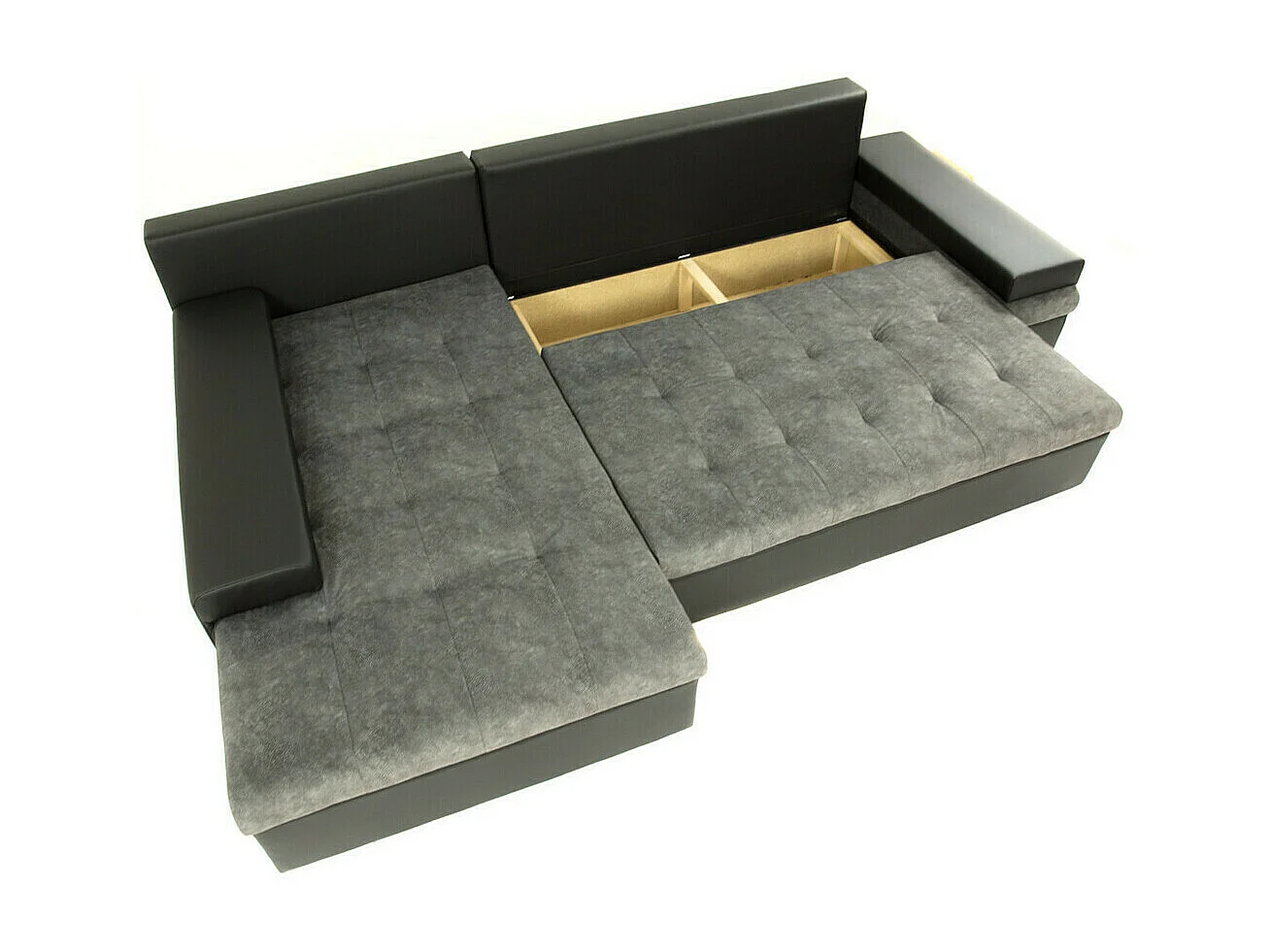 Sofá de canto Comfivo 121, Preto, Funcionalidade de dormir, 27x18x8cm