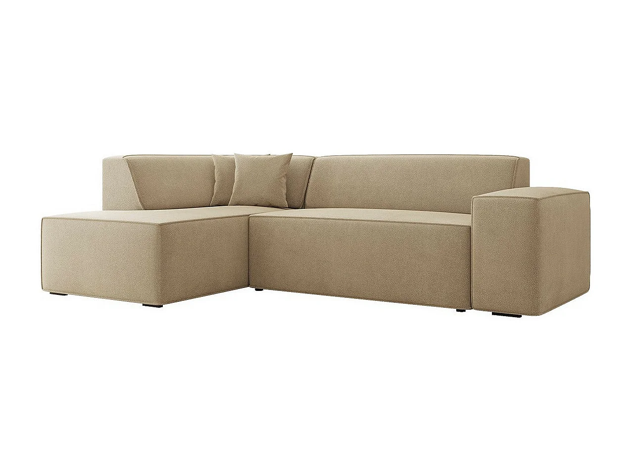 Sofá rinconero Comfivo 289, De color marrón claro, 267x205x73cm