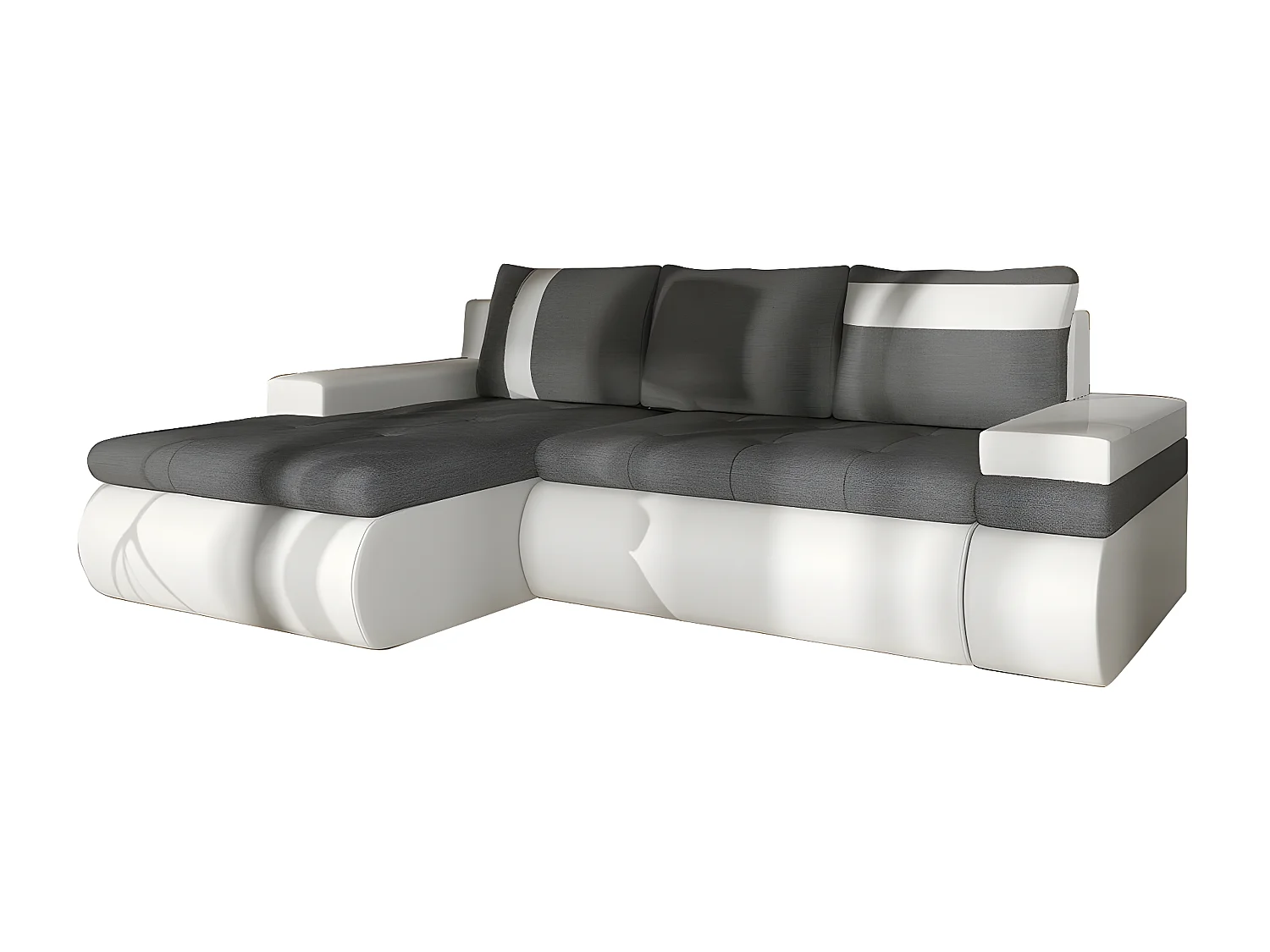 Sofá rinconero Temple 101, Gris, Función de descanso, Almacenaje, 245x182x90cm