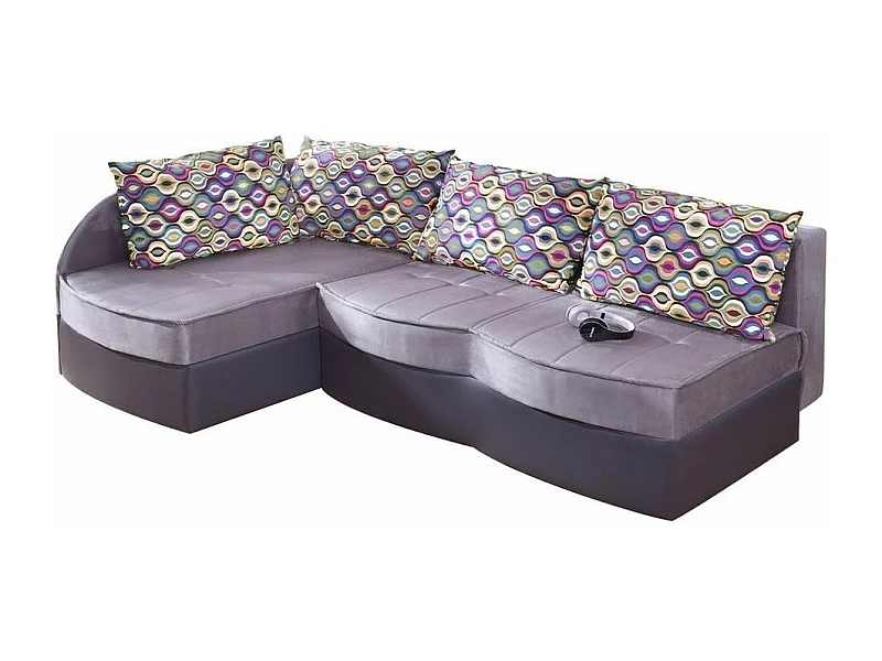 Canapé d'angle Providence 112, Gris, Disponible, 202x145x86cm