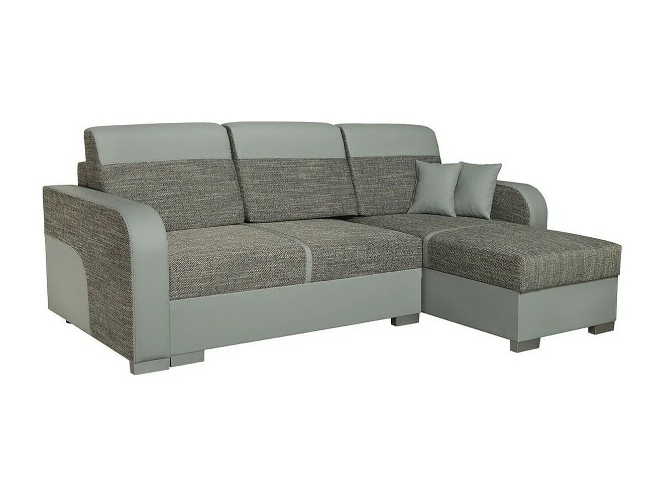 Sofá rinconero Edinburg 102, Gris, Función de descanso, Almacenaje, 235x155x90cm