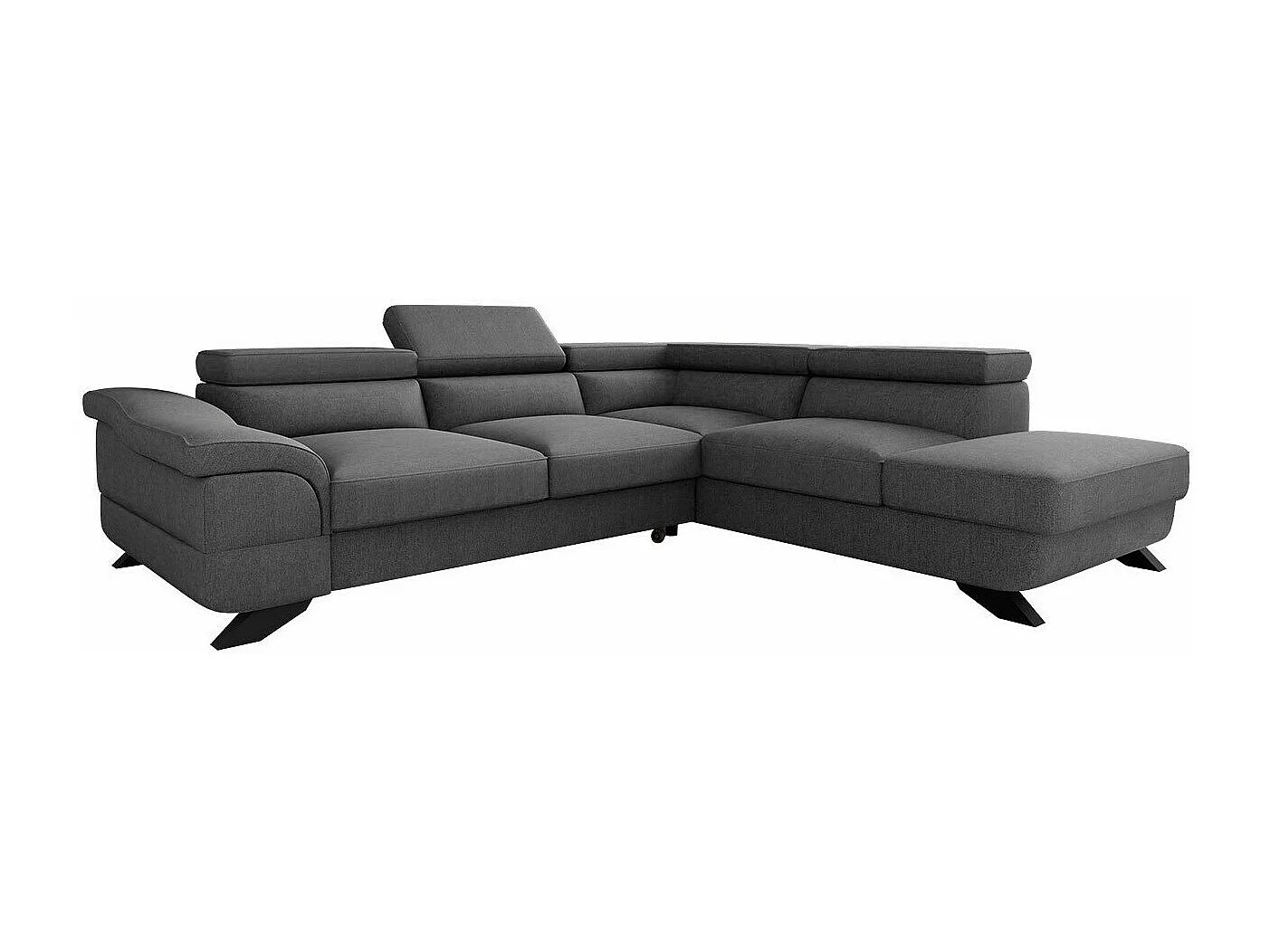 Sofá rinconero Lincoln 102, Gris, Función de descanso, Almacenaje, 272x219x68cm