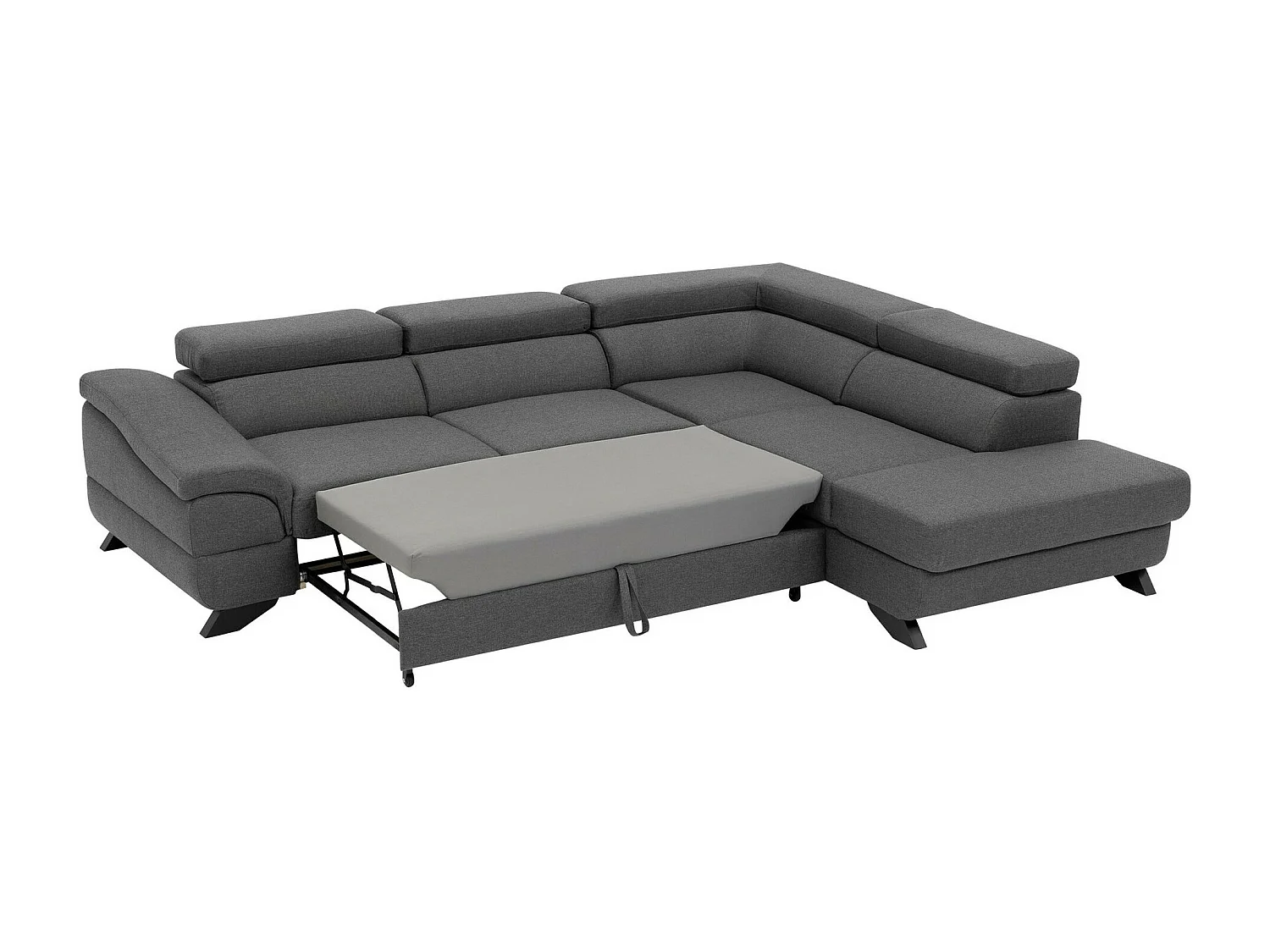 Sofá rinconero Lincoln 102, Gris, Función de descanso, Almacenaje, 272x219x68cm