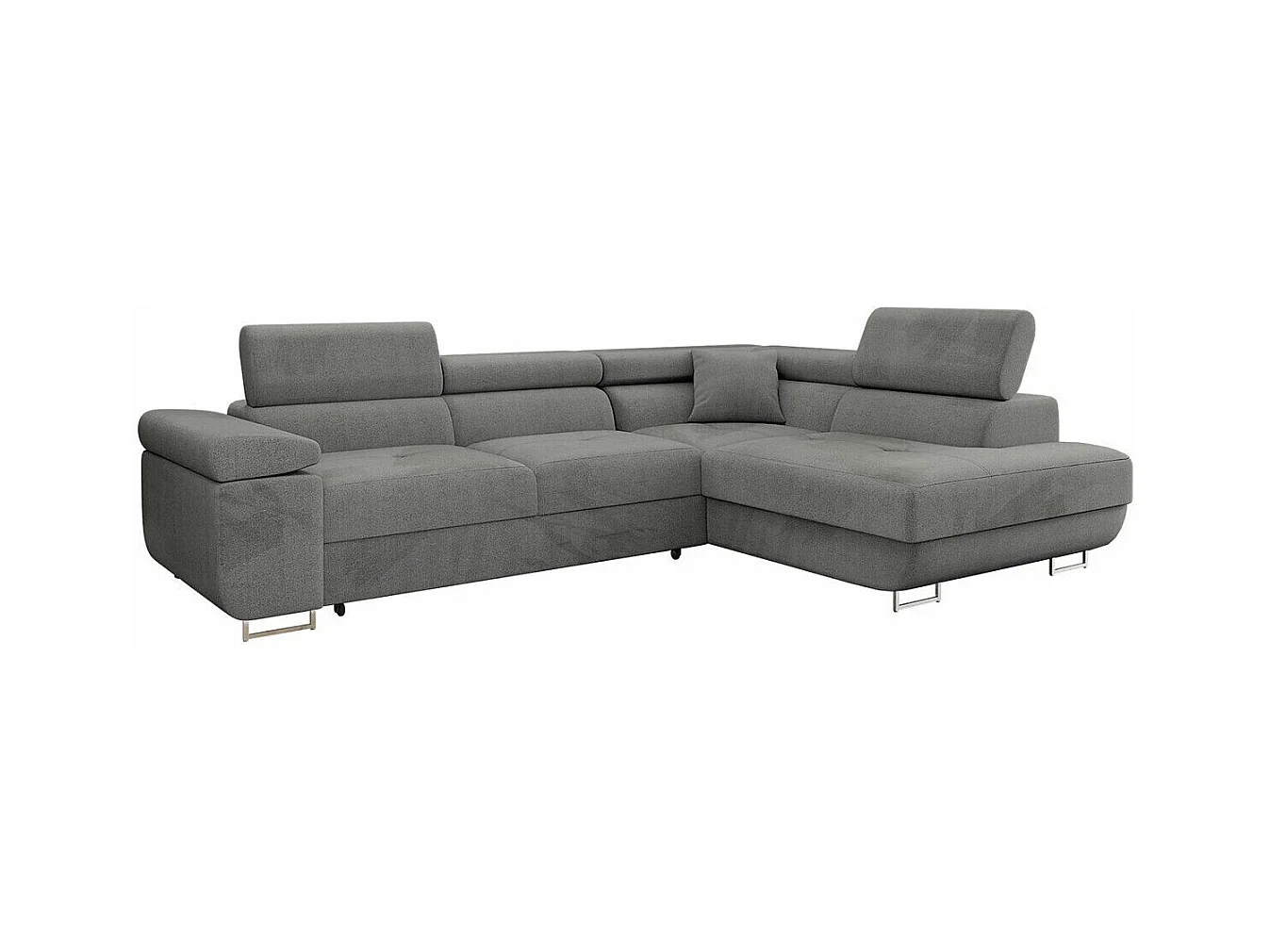 Canapé d'angle Comfivo Eliferu 100, Gris, Fonction de couchage, Boîte de literie, 274cm