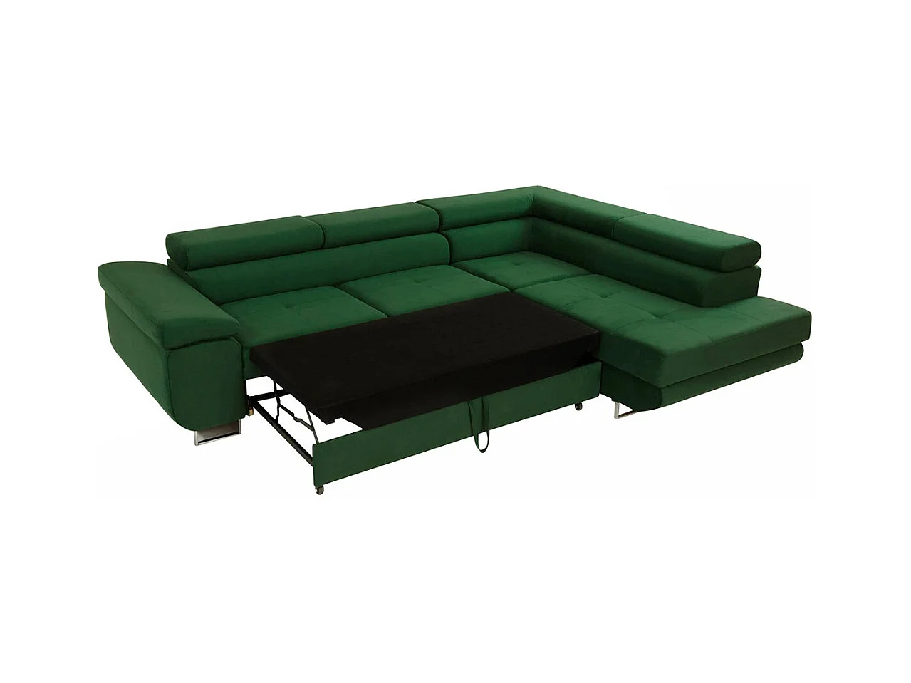 Canapé d'angle Comfivo Eliferu 100, Gris, Fonction de couchage, Boîte de literie, 274cm