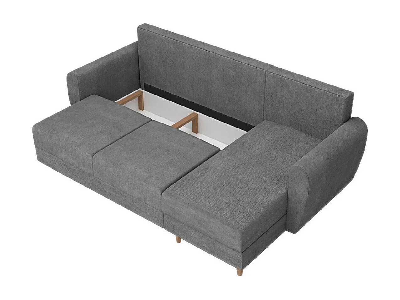 Canapé d'angle Muncie 105, Turquoise, Fonction de couchage, Boîte de literie, 235x145cm