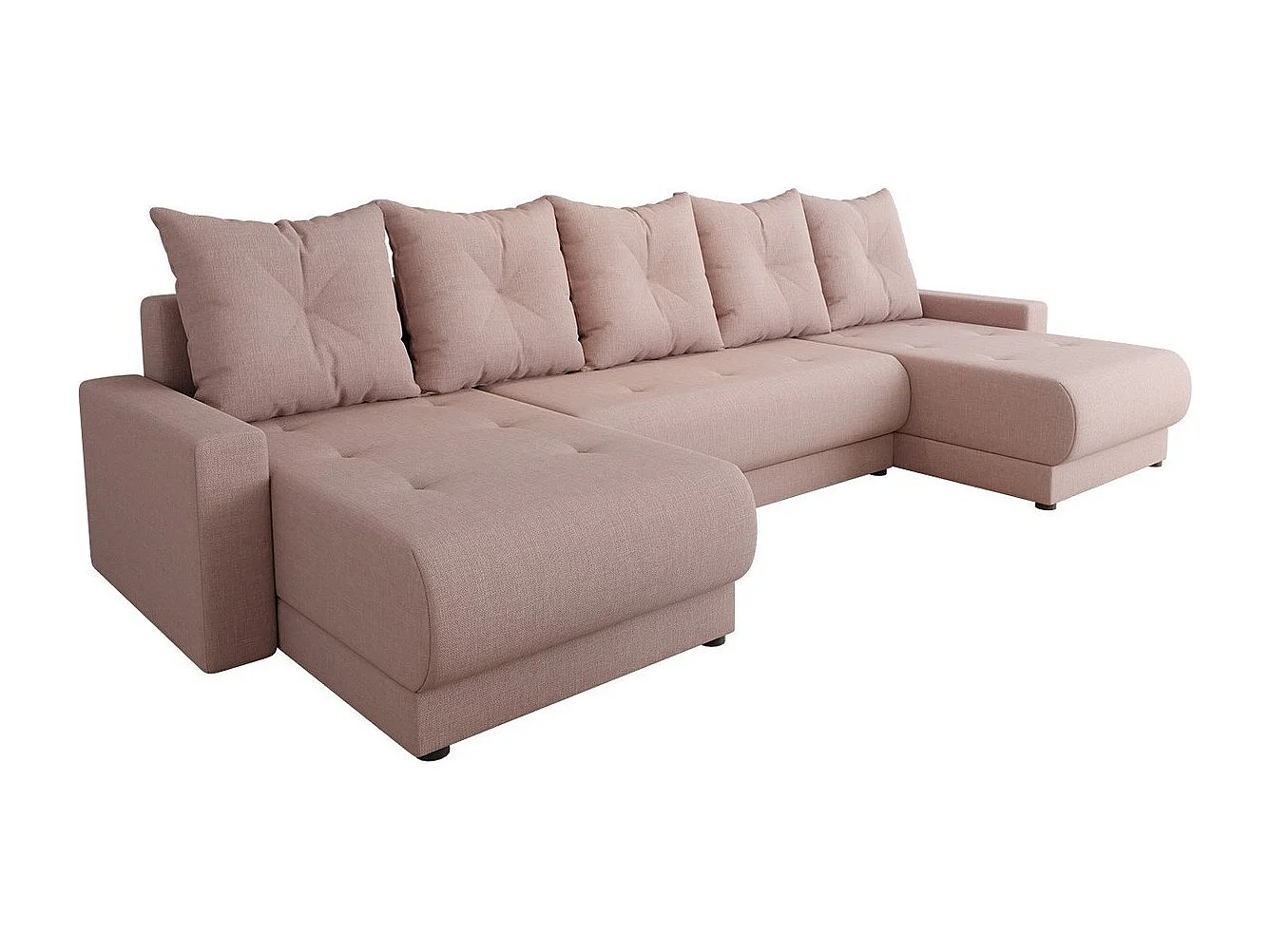 Canapé d'angle Memphis 106, Rose, Fonction de couchage, Boîte de literie, 290x135x82cm