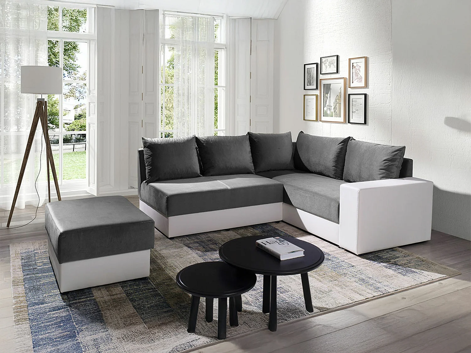 Divano angolare Providence 120, Grigio, Senza, 209x188x84cm