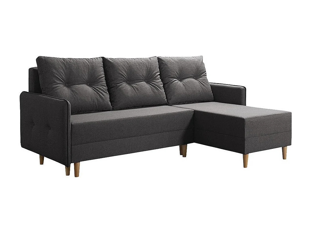 Sofá rinconero Muncie 101, Gris, Función de descanso, Almacenaje, 222x145x93cm