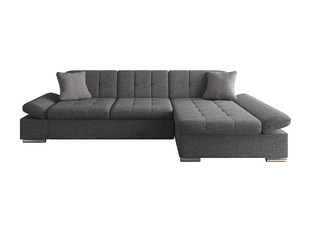 Sofá rinconero Comfivo 151, Gris, Función de descanso, Almacenaje, 278x161x76cm