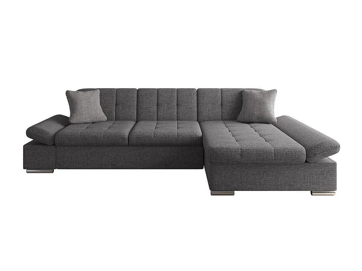 Canapé d'angle Comfivo Sanitas, Gris foncé, Fonction de couchage