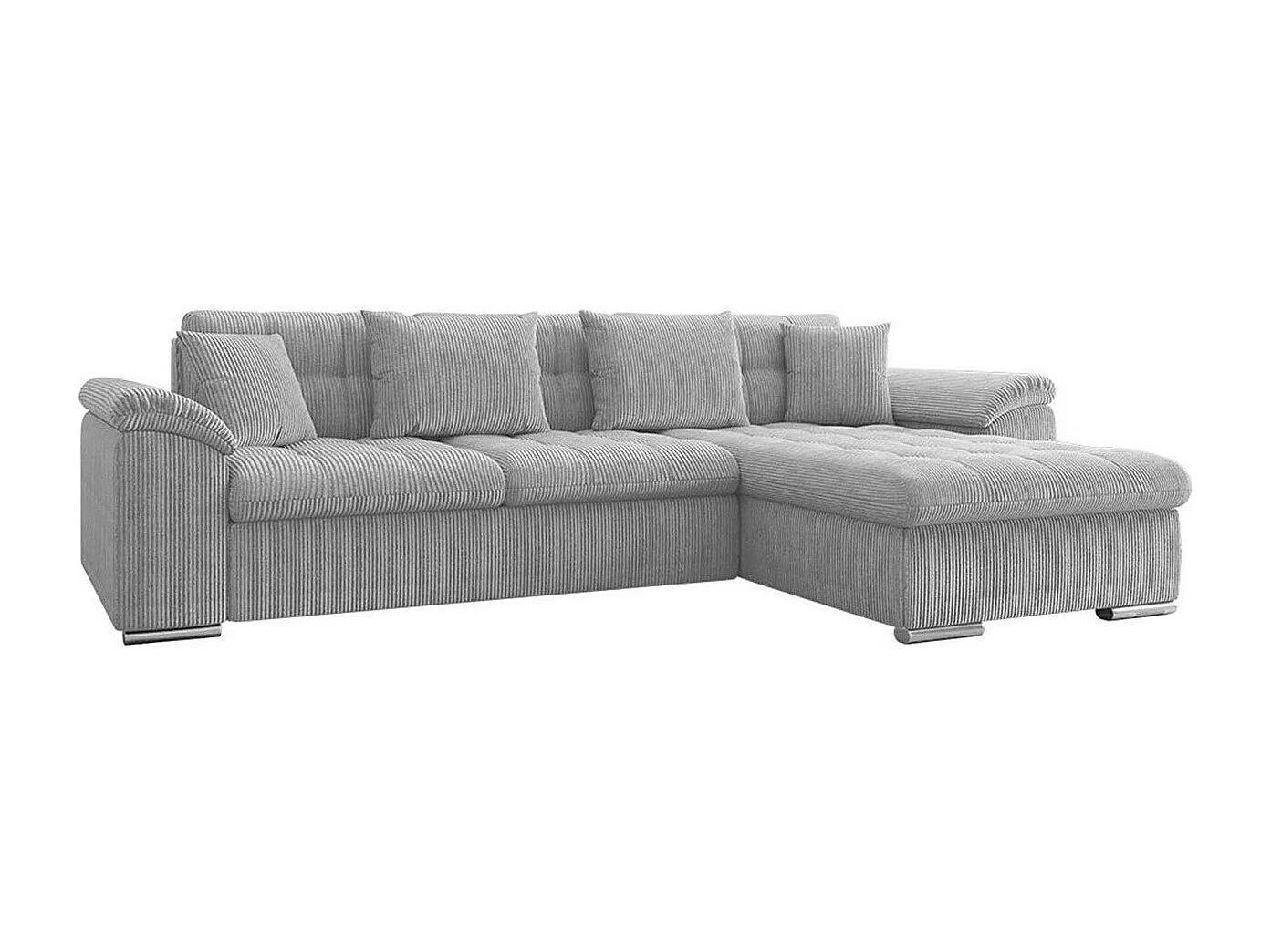 Sofá rinconero Comfivo 107, Gris, Función de descanso, Almacenaje, 280x160x76cm