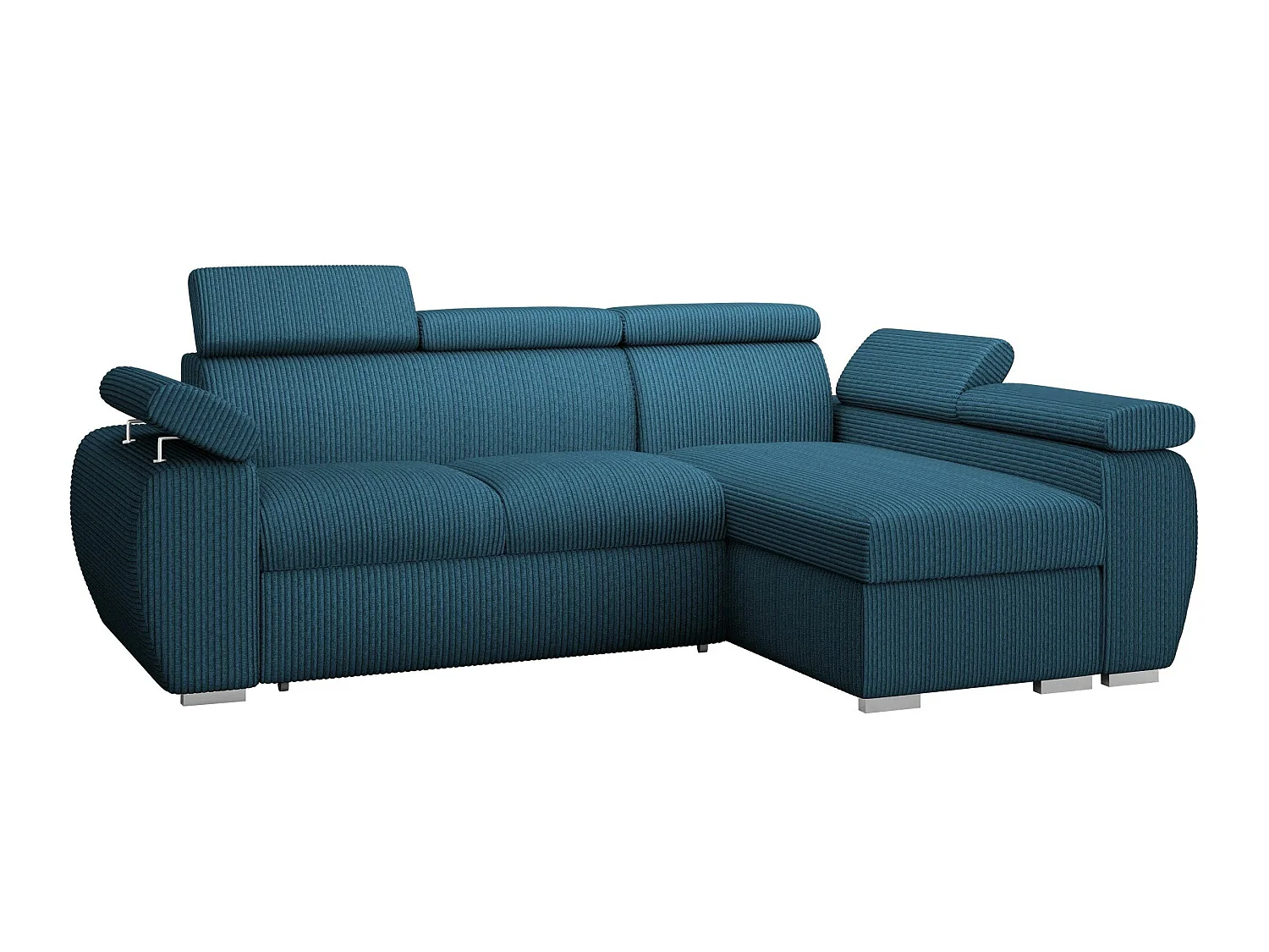 Sofá rinconero Columbus 192, Azul, Función de descanso, Almacenaje