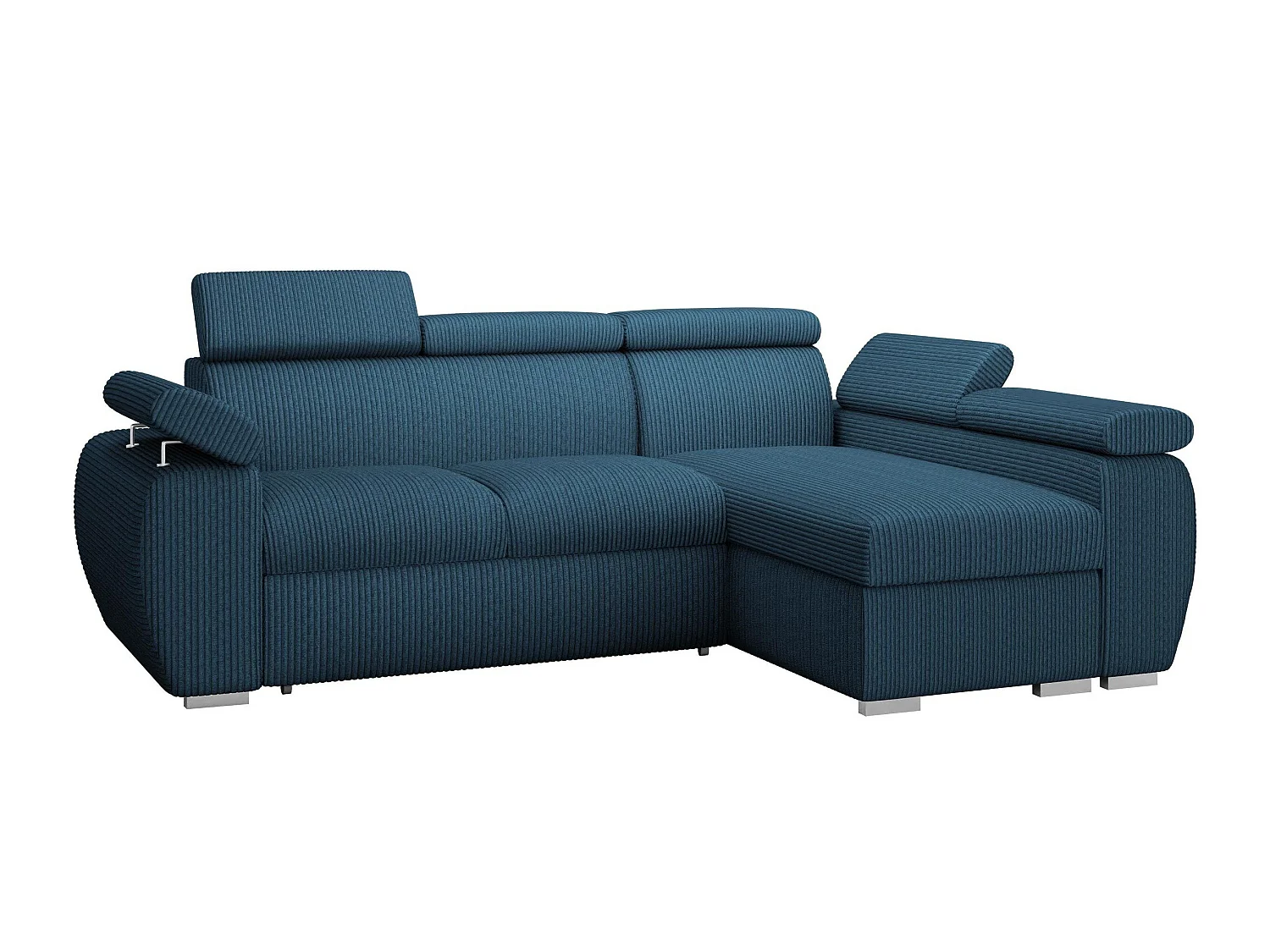 Sofá rinconero Columbus 192, Azul, Función de descanso, Almacenaje