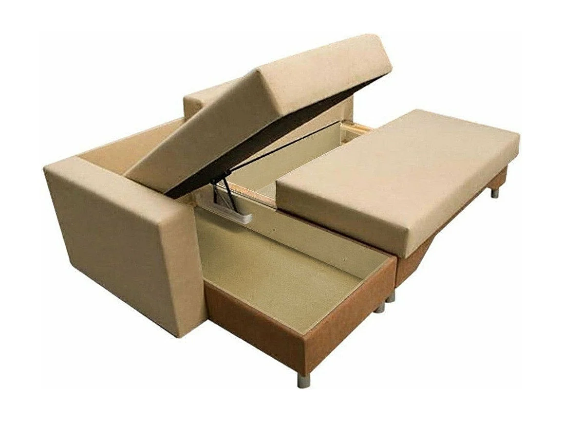 Sofá rinconero Akron 100, Azul, Función de descanso, Almacenaje, 215x133x95cm