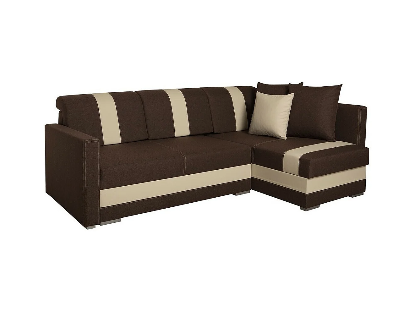 Divano angolare Edinburg 100, Marrone, Con, 230x155x82cm