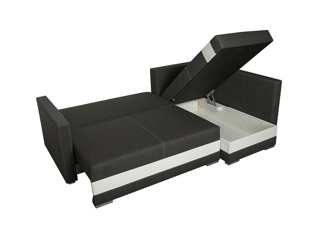 Canapé d'angle Edinburg 100, Marron, Fonction de couchage, Boîte de literie, 230x155x82cm