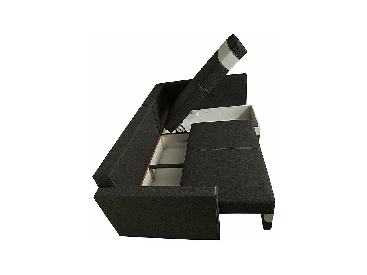 Canapé d'angle Edinburg 100, Marron, Fonction de couchage, Boîte de literie, 230x155x82cm