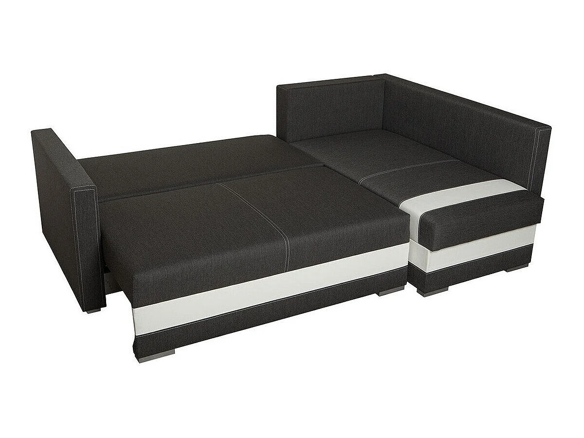 Canapé d'angle convertible 3 places en tissu marron EDINBURG