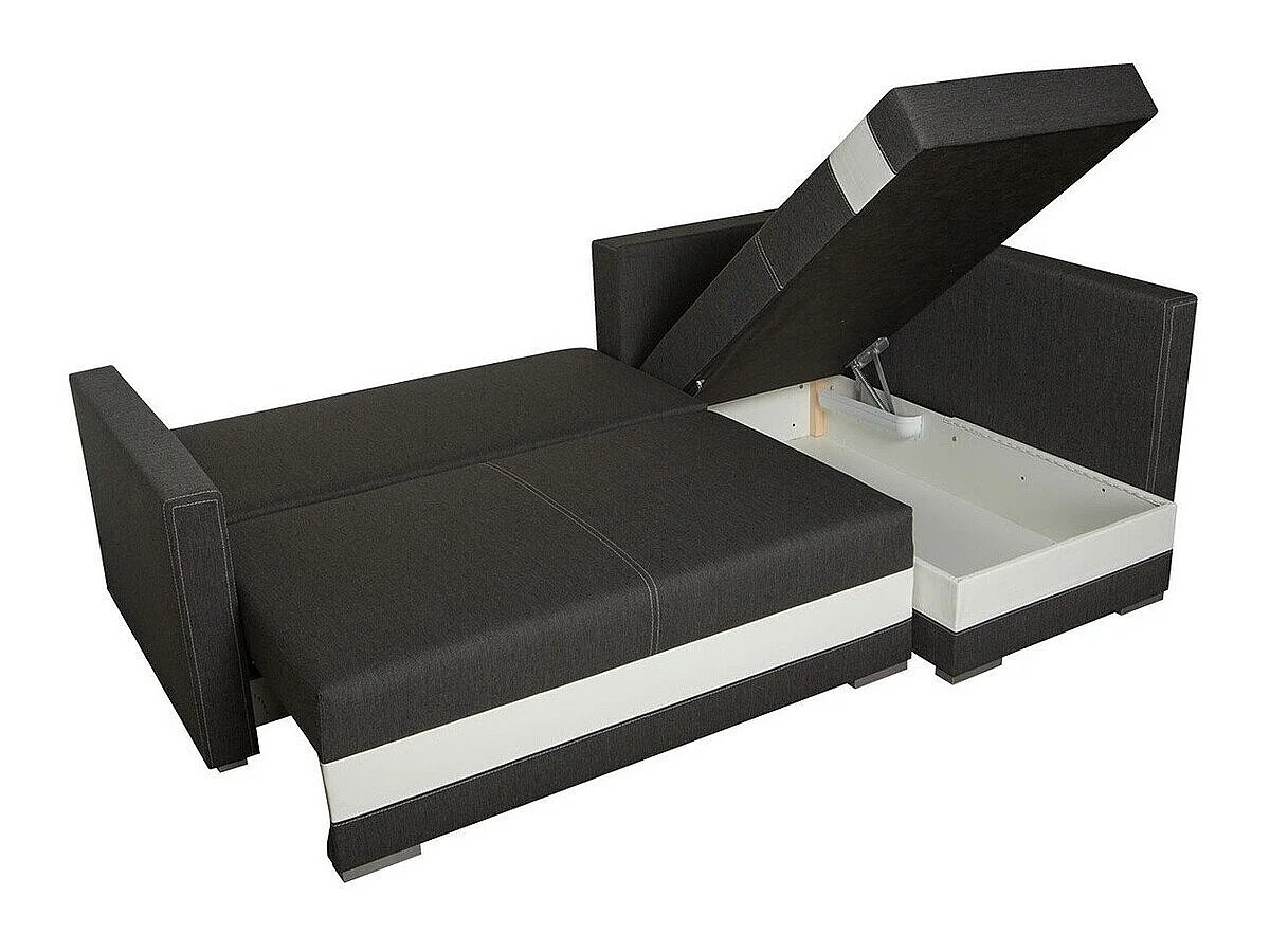 Canapé d'angle convertible 3 places en tissu marron EDINBURG