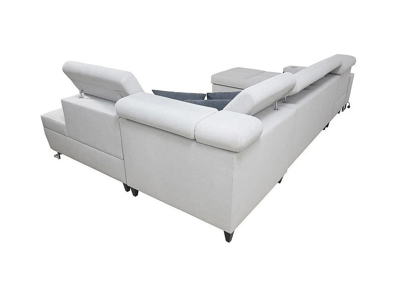 Canapé d'angle Pearland 114, Gris, Fonction de couchage, Boîte de literie, 360x221x84cm