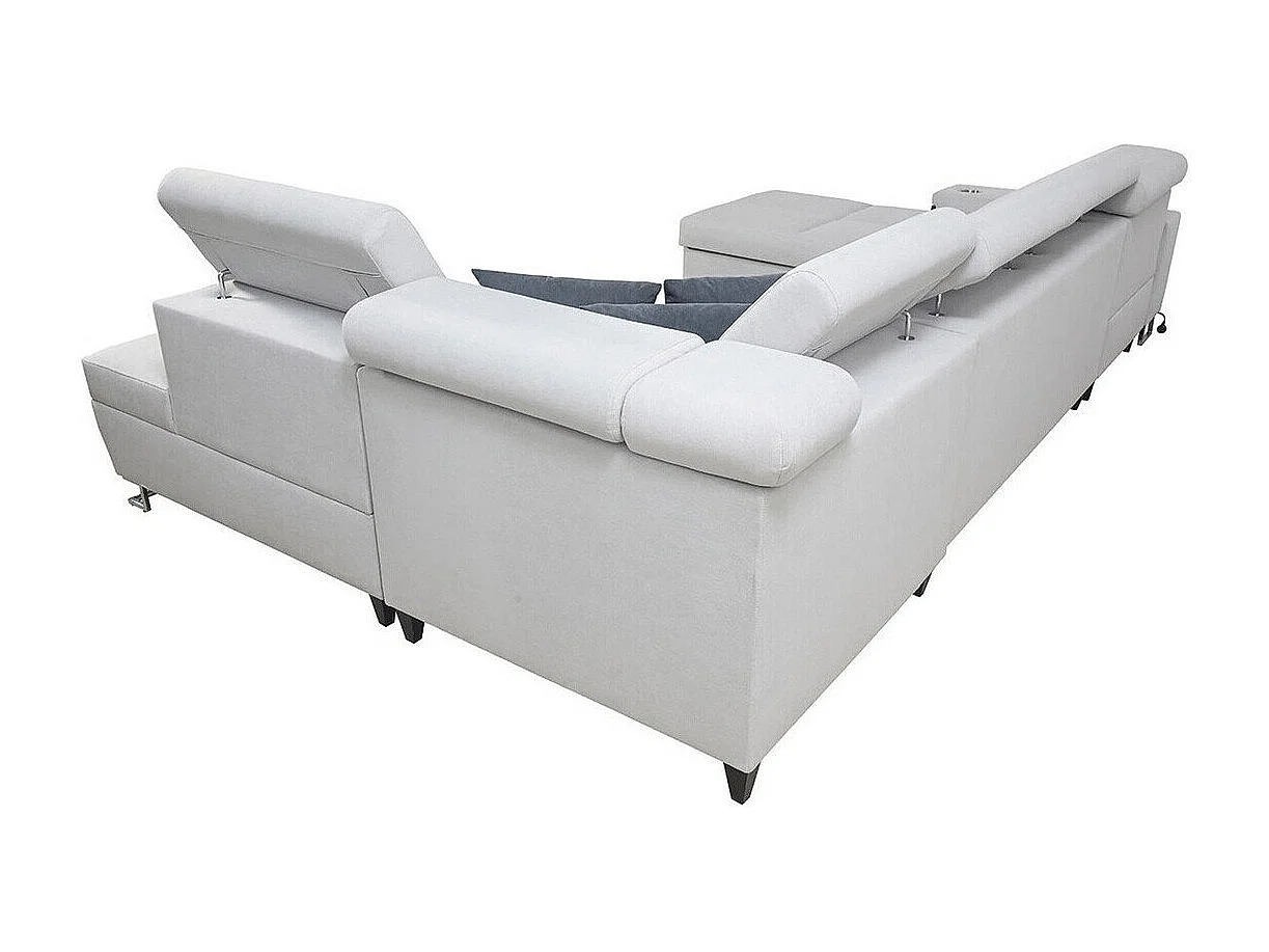 Canapé d'angle Pearland 114, Gris, Fonction de couchage, Boîte de literie, 360x221x84cm