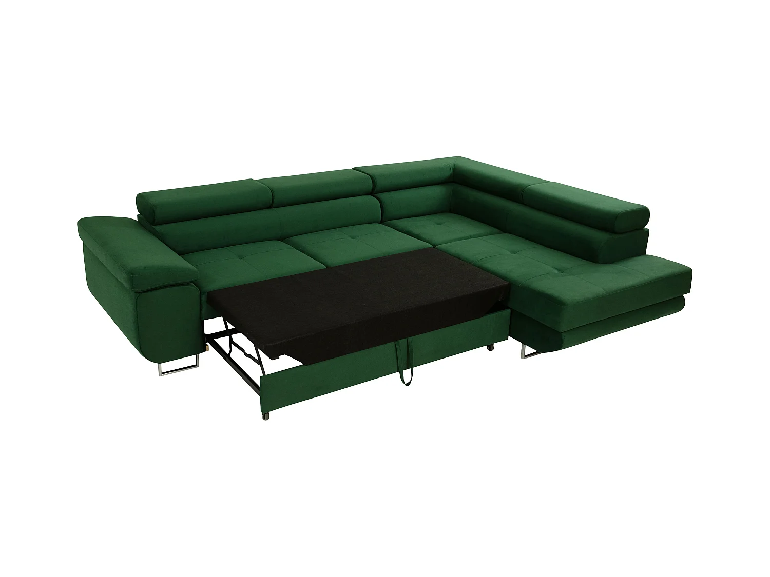 Canapé d'angle Comfivo Eliferu 100, Gris, Fonction de couchage, Boîte de literie, 274cm