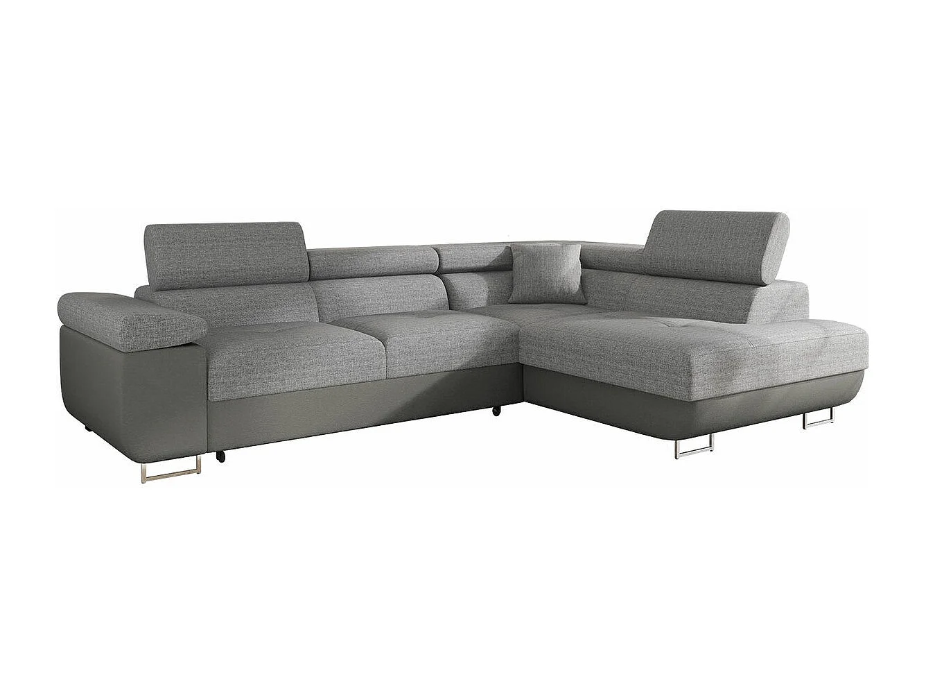 Sofá rinconero Comfivo Eliferu 100, Gris, Función de descanso, Almacenaje, 274x203x70cm