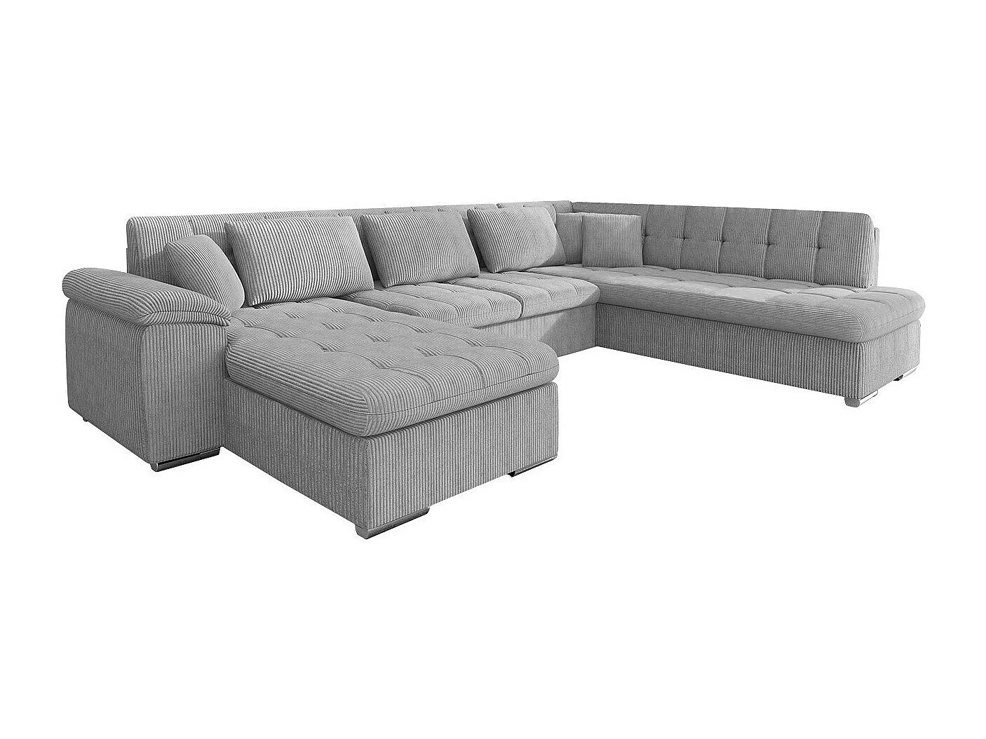 Sofá rinconero Comfivo 128, Gris, Función de descanso, 348x205x76cm