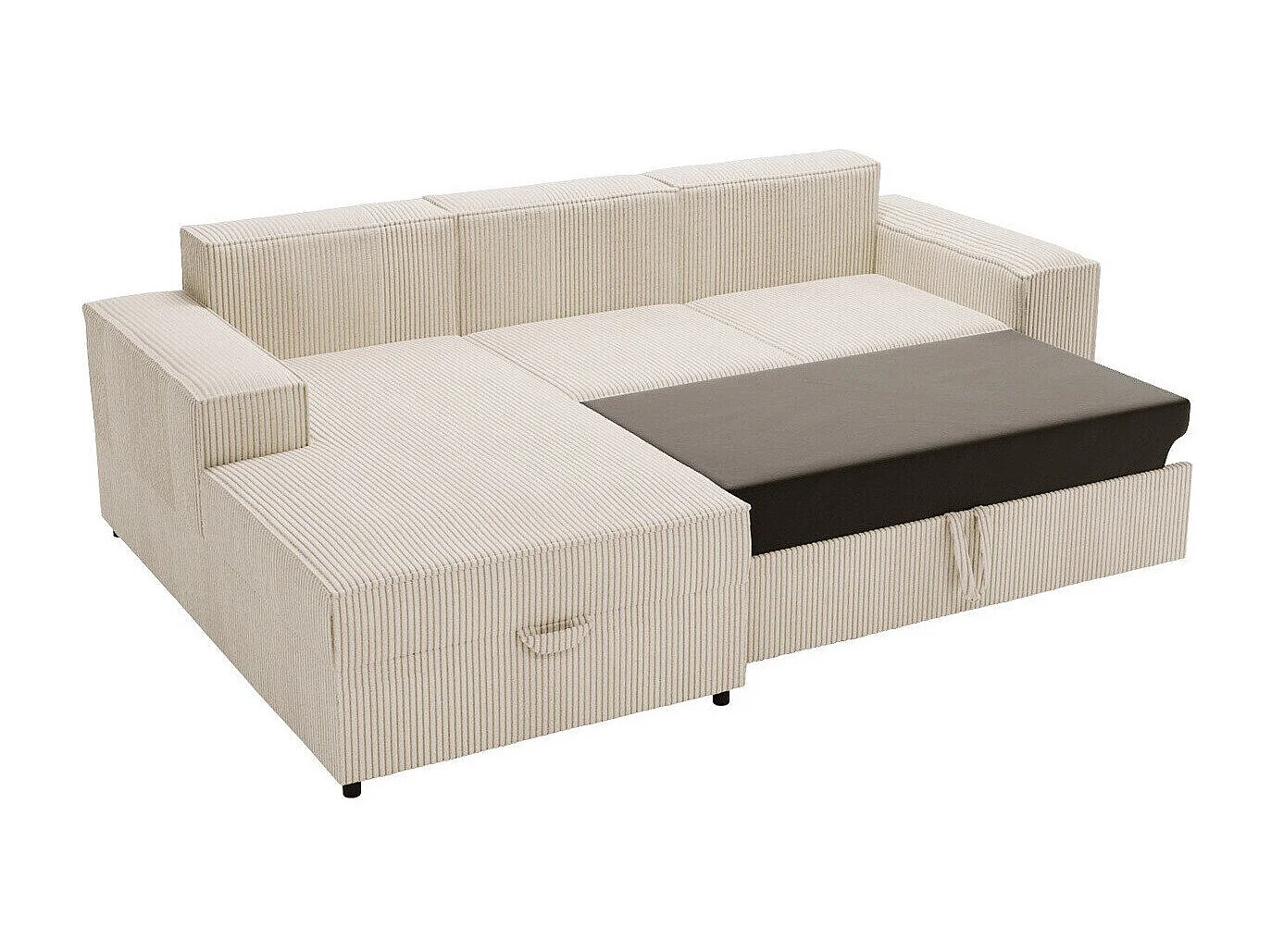 Sofá rinconero Clovis 116, Gris, Función de descanso, Almacenaje, 253x166x79cm