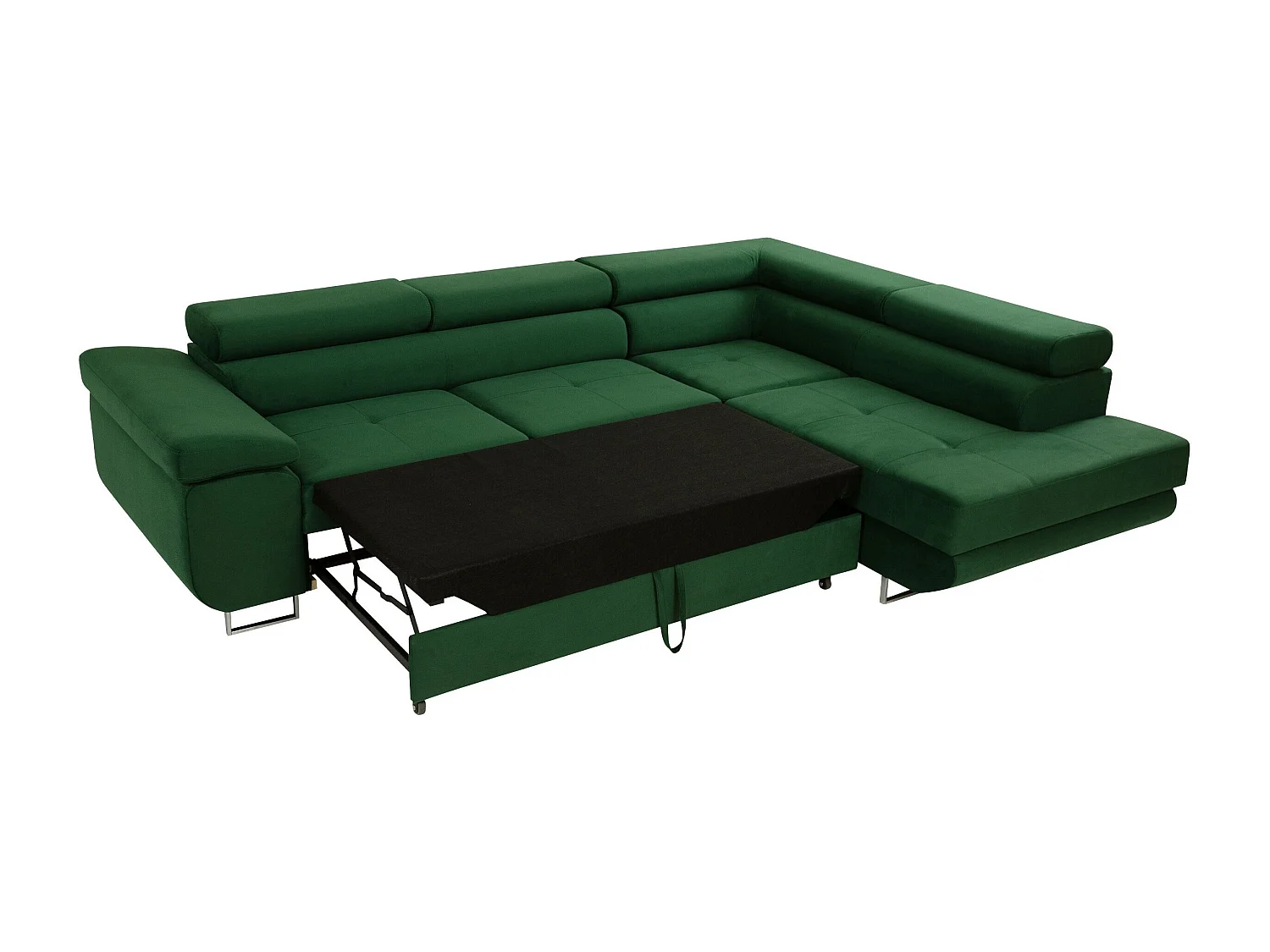 Sofá rinconero Comfivo Vinetum, Negro, Función de descanso, Almacenaje, 274x203x70cm