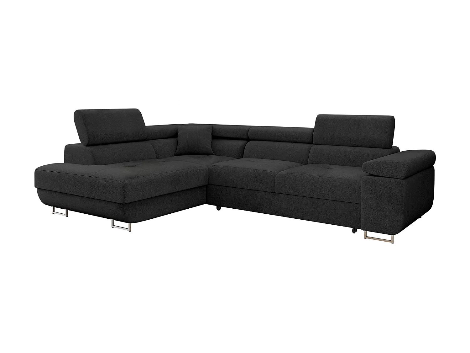 Canapé d'angle Comfivo Vinetum, Noir, Disponible, 274x203x70cm