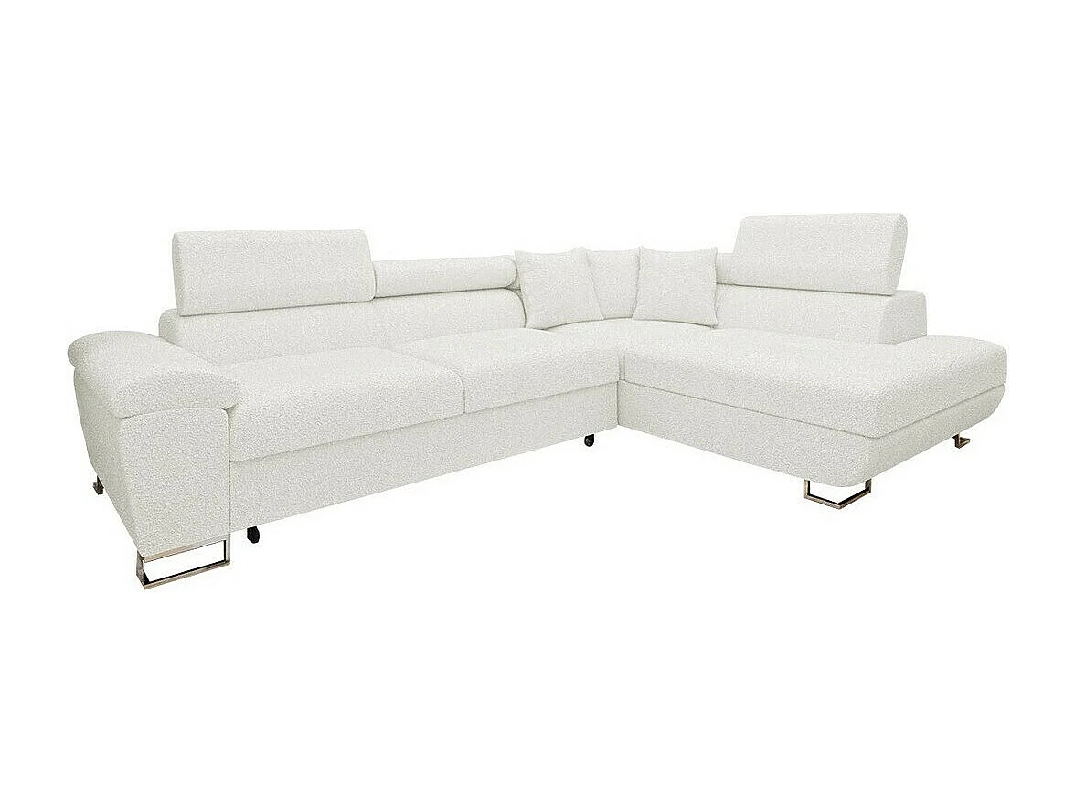 Sofá rinconero Comfivo 290, Blanco, Función de descanso, Almacenaje, 270x202x71cm