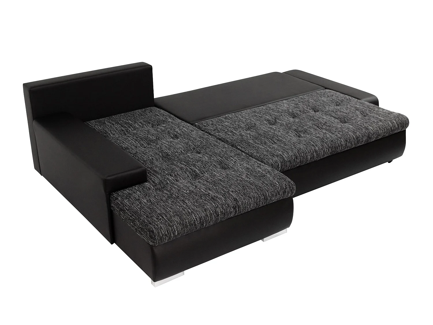 Canapé d'angle convertible 3 places en tissu turquoise