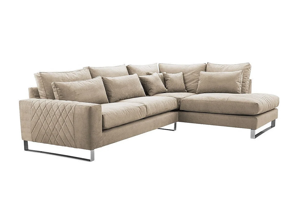 Canapé d'angle Kingsport 112, Brun clair, 314x224x90cm