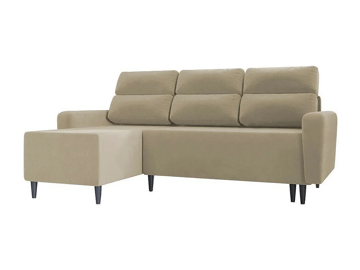 Sofá de canto Stamford 102, Castanho claro, Funcionalidade de dormir