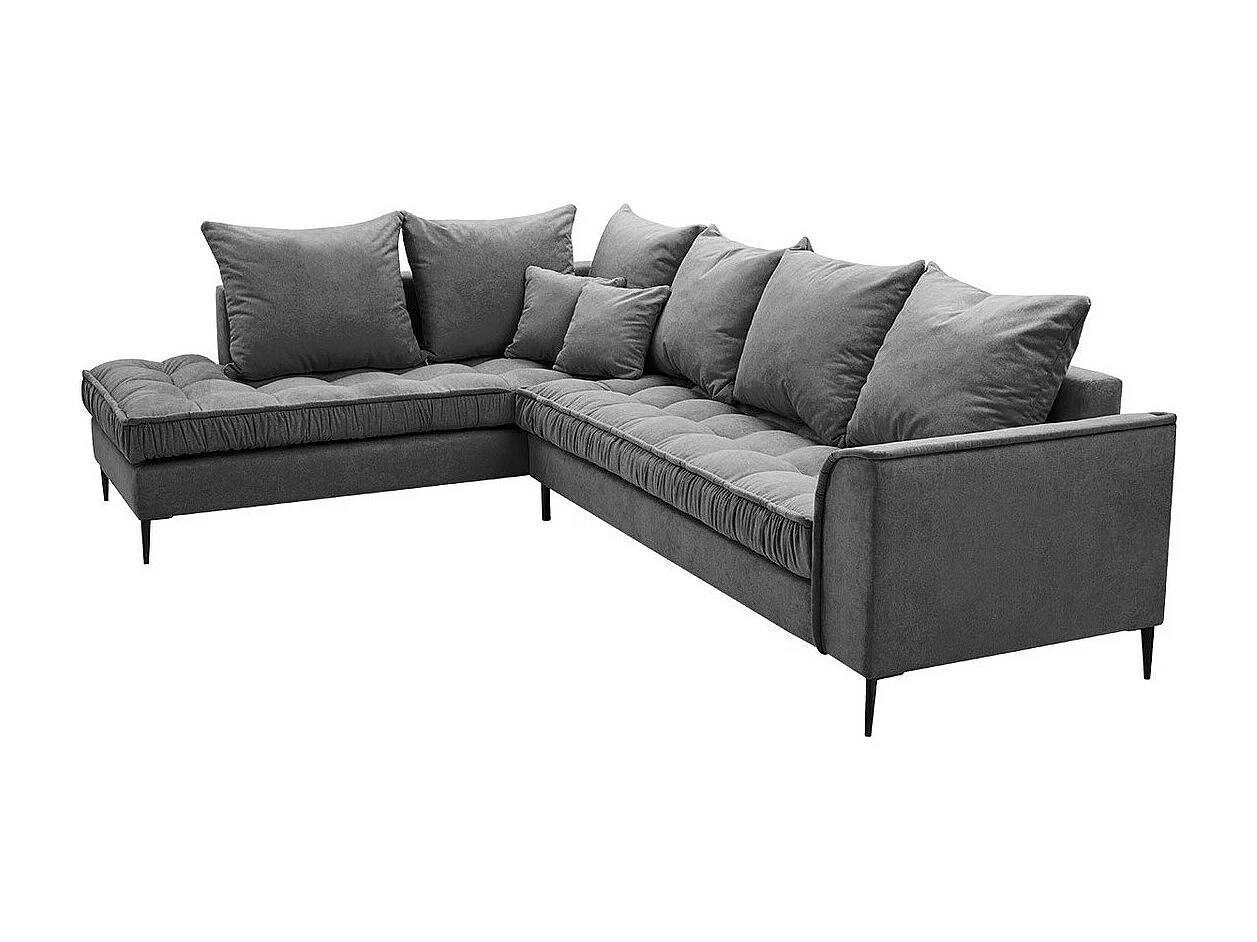 Canapé d'angle Kingsport 113, Gris, 306x227x90cm