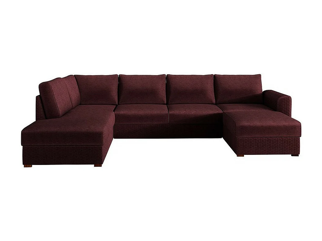 Canapé d'angle Comfivo 261, Rouge, Fonction de couchage, Boîte de literie, 305x188x85cm
