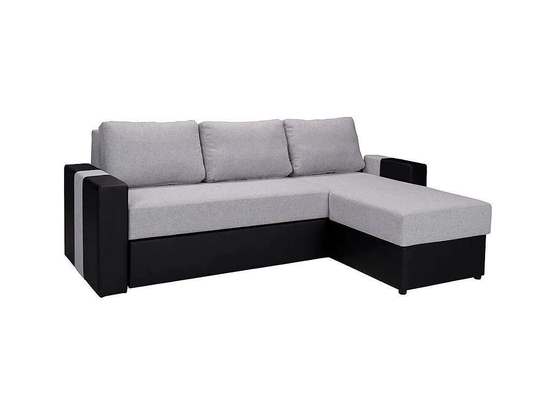 Canapé d'angle Providence 175, Gris, Fonction de couchage, Boîte de literie, 234x156x82cm