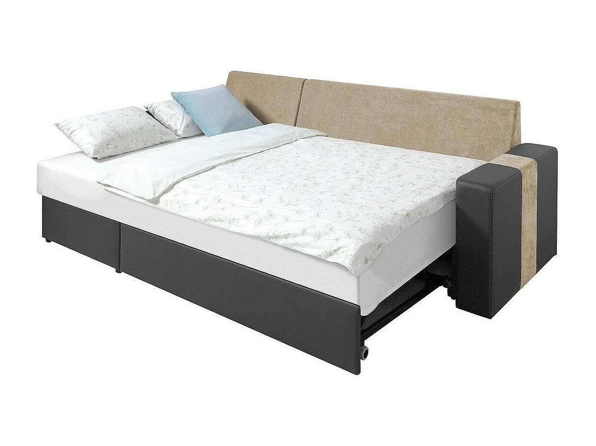 Canapé d'angle Providence 175, Gris, Fonction de couchage, Boîte de literie, 234x156x82cm