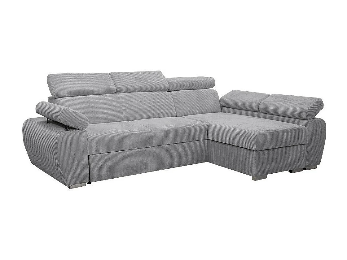 Sofá rinconero Columbus 192, Gris, Función de descanso, Almacenaje, 255x170x85cm