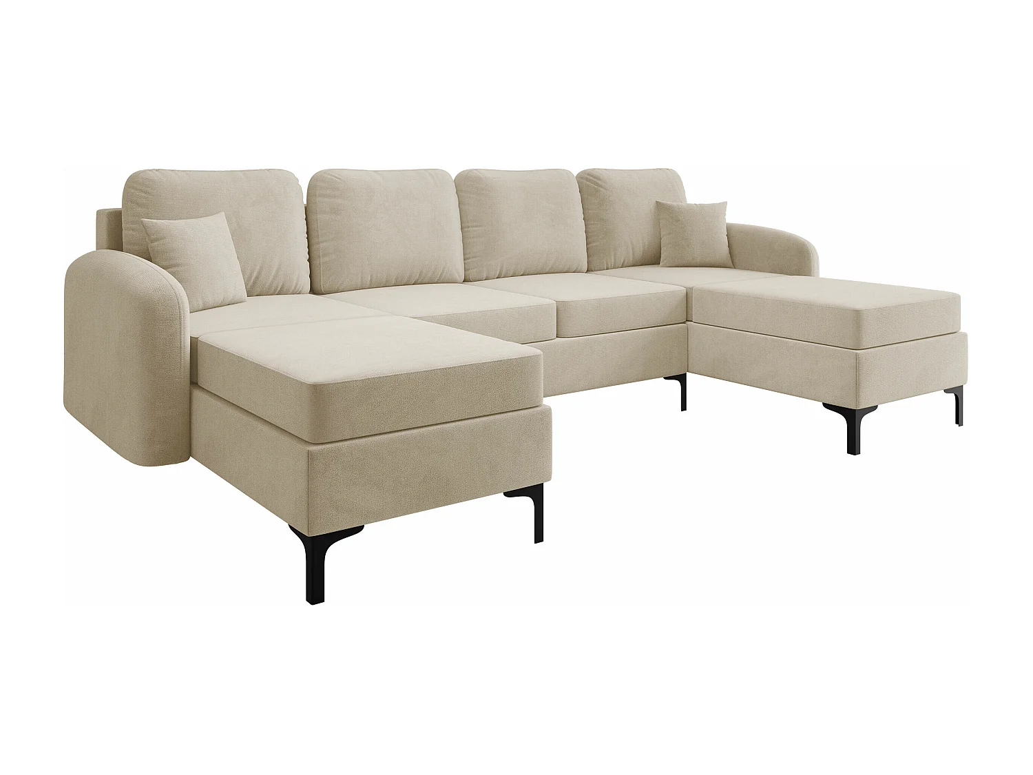 Canapé d'angle Torlua 104, Brun clair, Fonction de couchage, Boîte de literie, 293x172cm